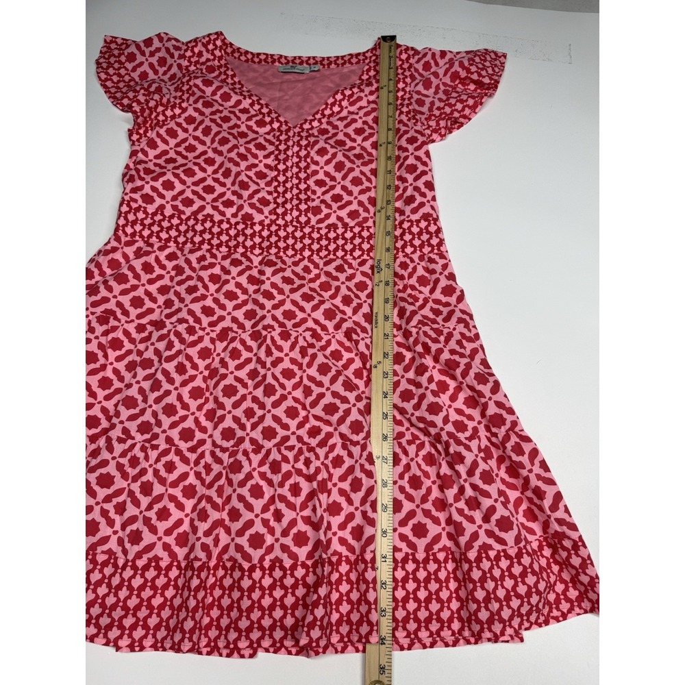 Vineyard Vines Dress  Women's Medium Mix Print Tier Bright Peach‎ - Picture 4 of 10
